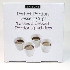 BNIB Epicure Set of 4 Perfect Portions Dessert Cups Gloss White 3 1/4 x 3"